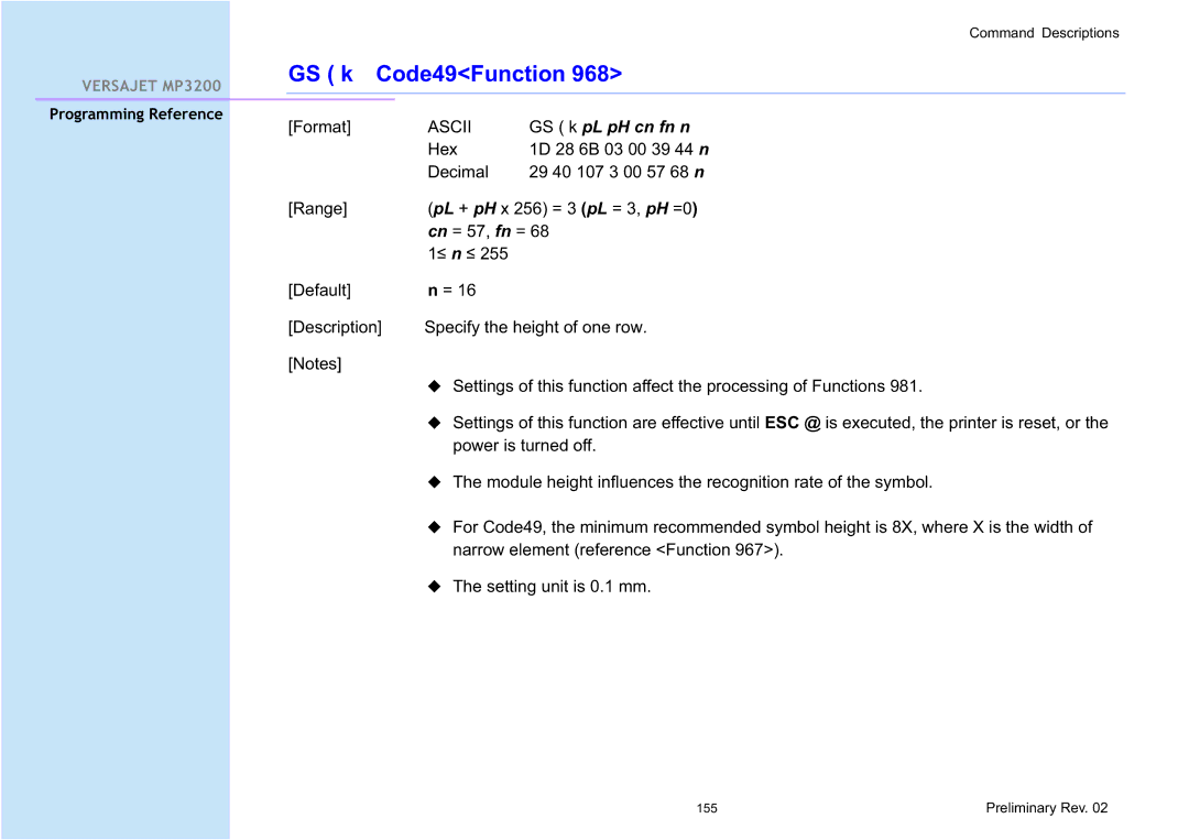 Cino MP3200 manual 155 