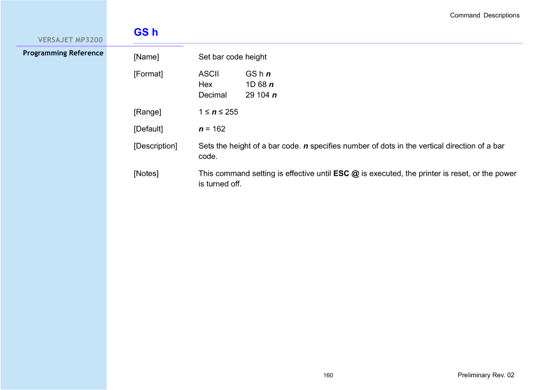 Cino MP3200 manual GS h 