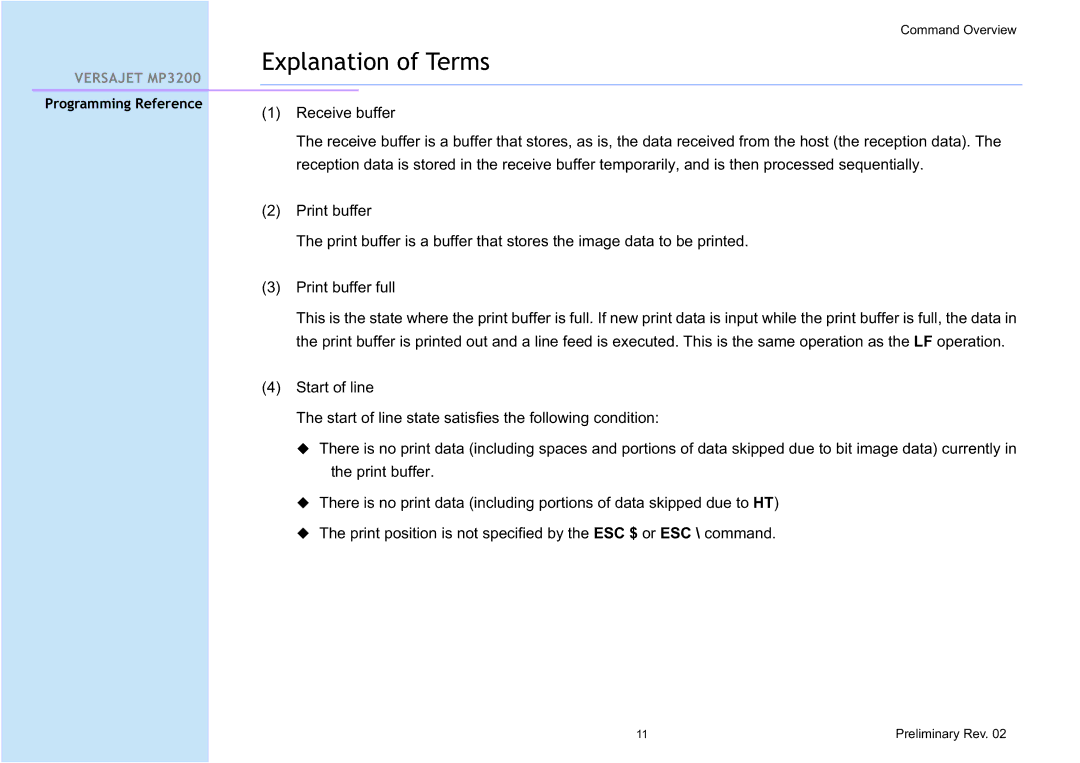 Cino MP3200 manual Explanation of Terms 