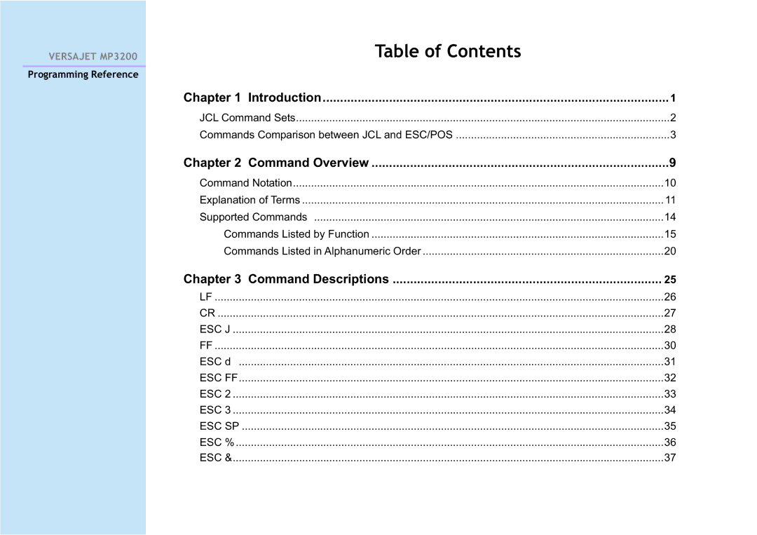 Cino MP3200 manual Table of Contents 