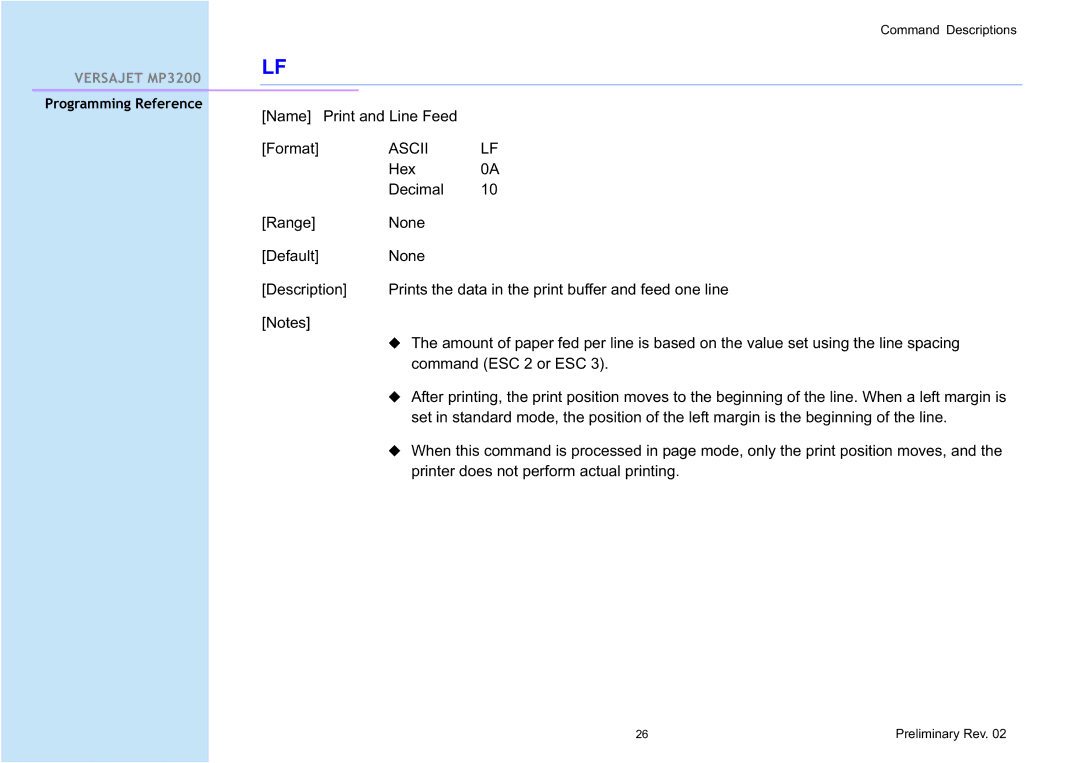 Cino MP3200 manual Ascii 