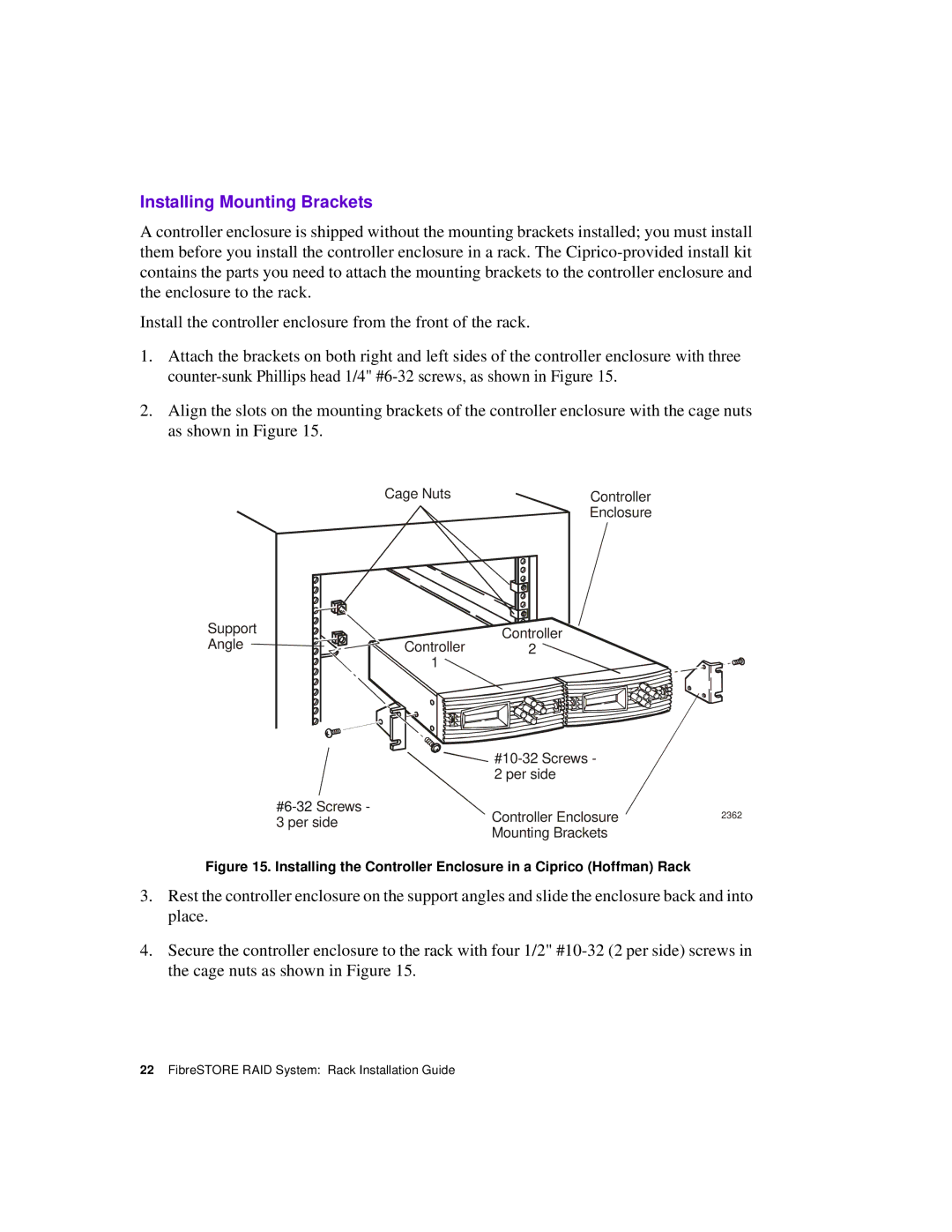 Ciprico 21021625 B manual Installing Mounting Brackets 