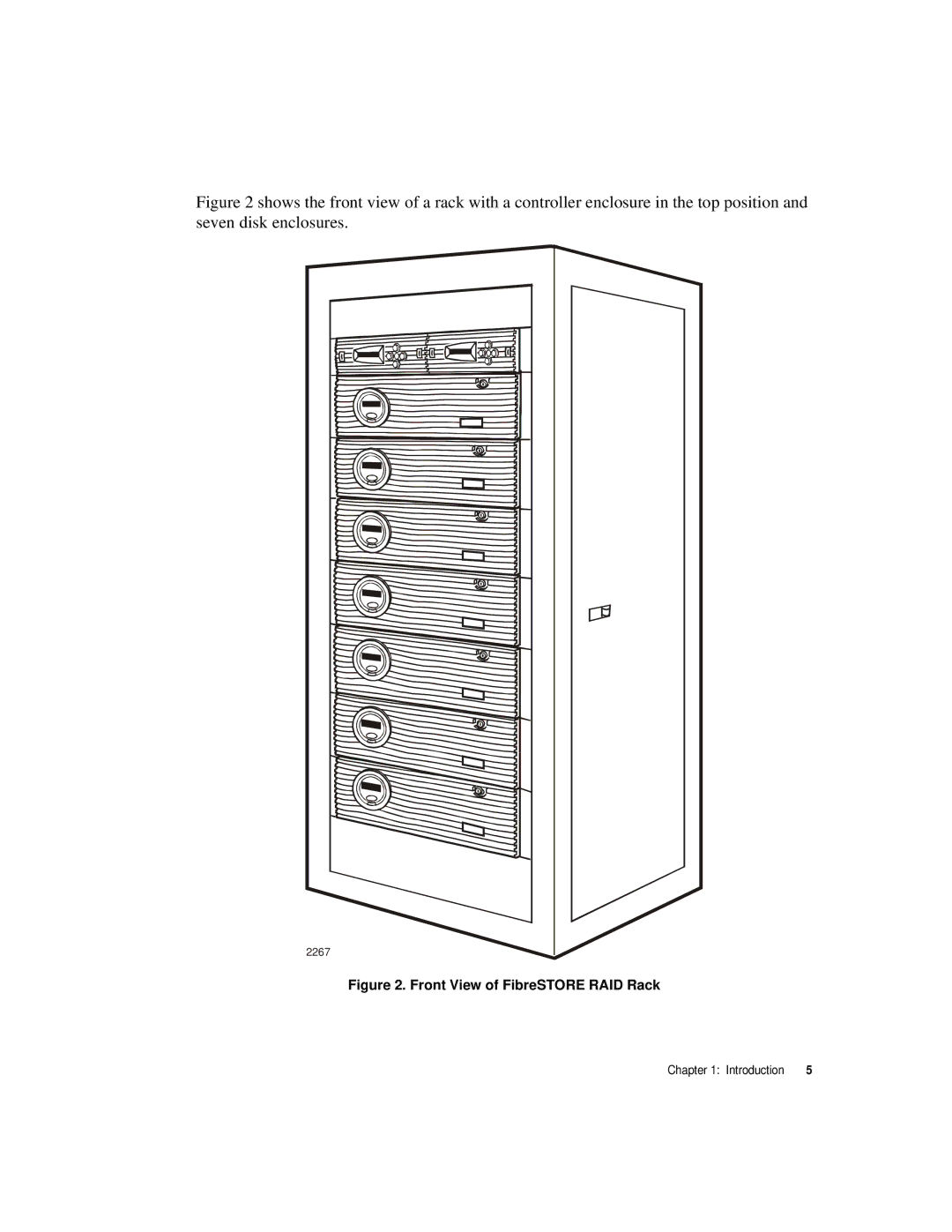 Ciprico 21021625 B manual Front View of FibreSTORE RAID Rack 