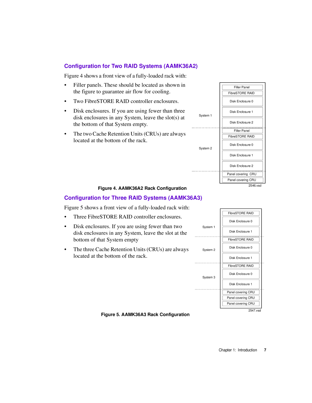 Ciprico 21021625 B manual Configuration for Two RAID Systems AAMK36A2, Configuration for Three RAID Systems AAMK36A3 