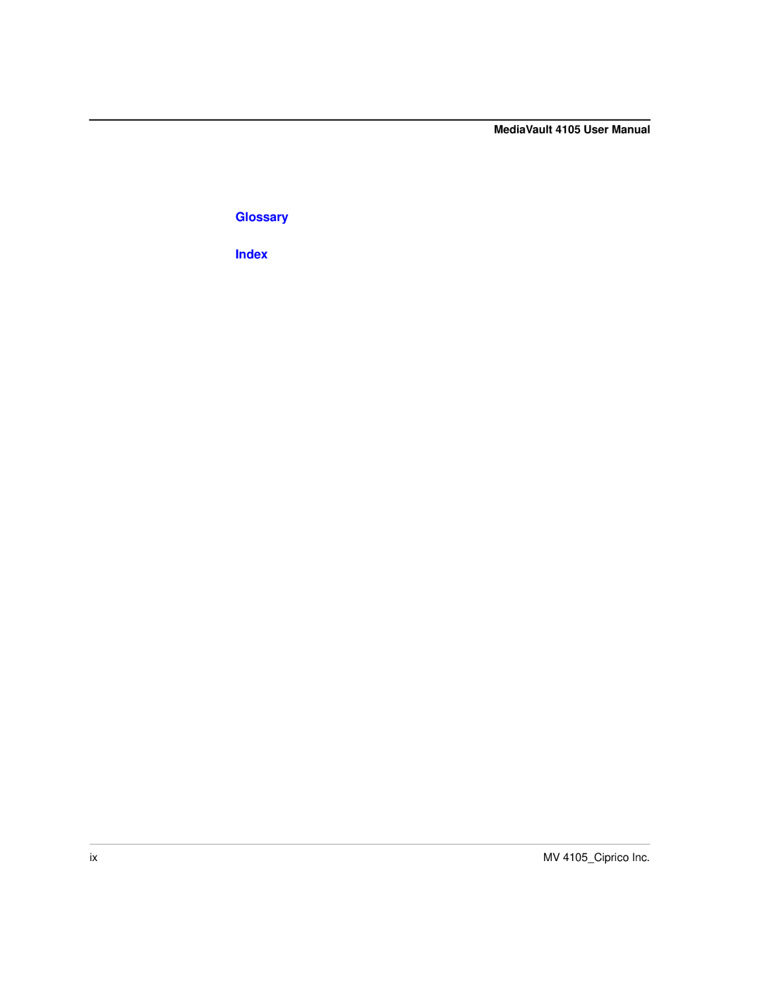 Ciprico 4105 Series user manual Glossary Index 