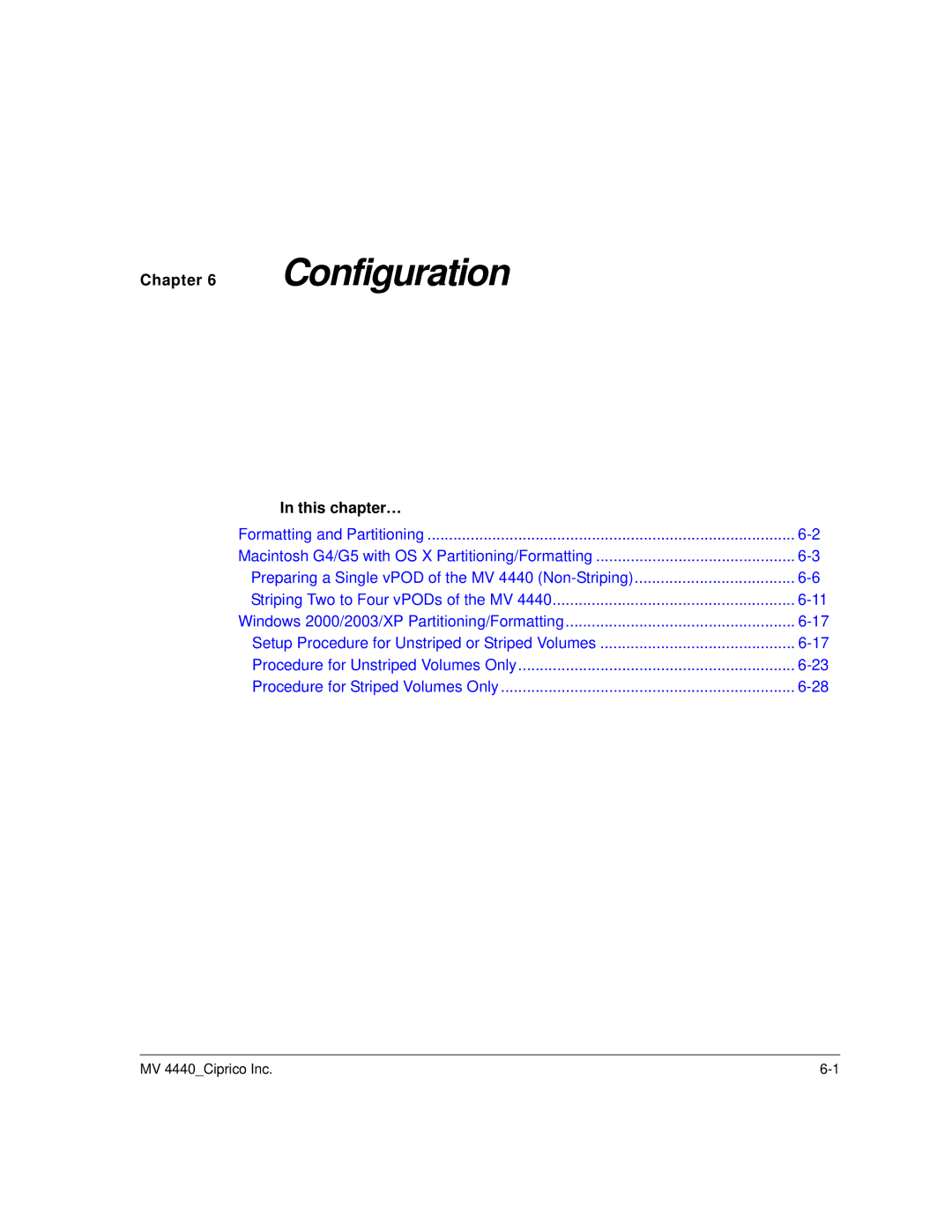 Ciprico 4400 user manual Configuration 