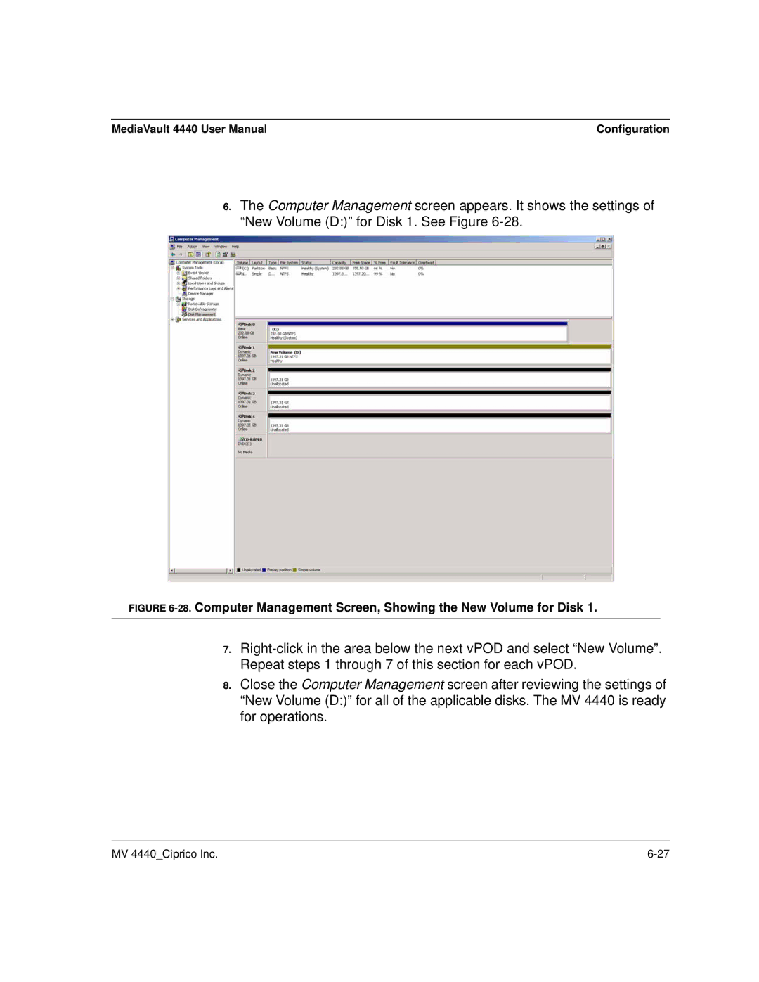 Ciprico 4400 user manual Configuration 