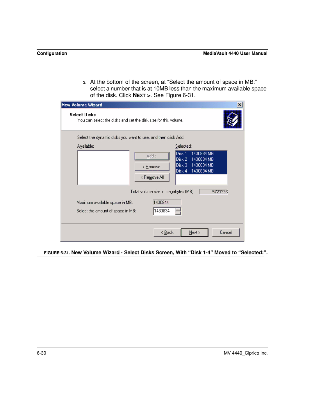 Ciprico 4400 user manual Configuration 