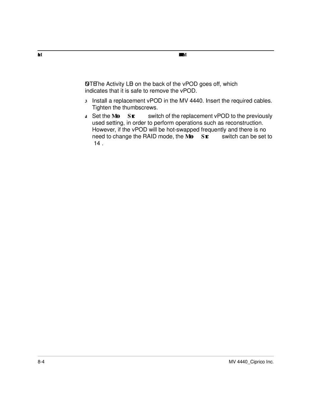 Ciprico 4400 user manual Maintenance 