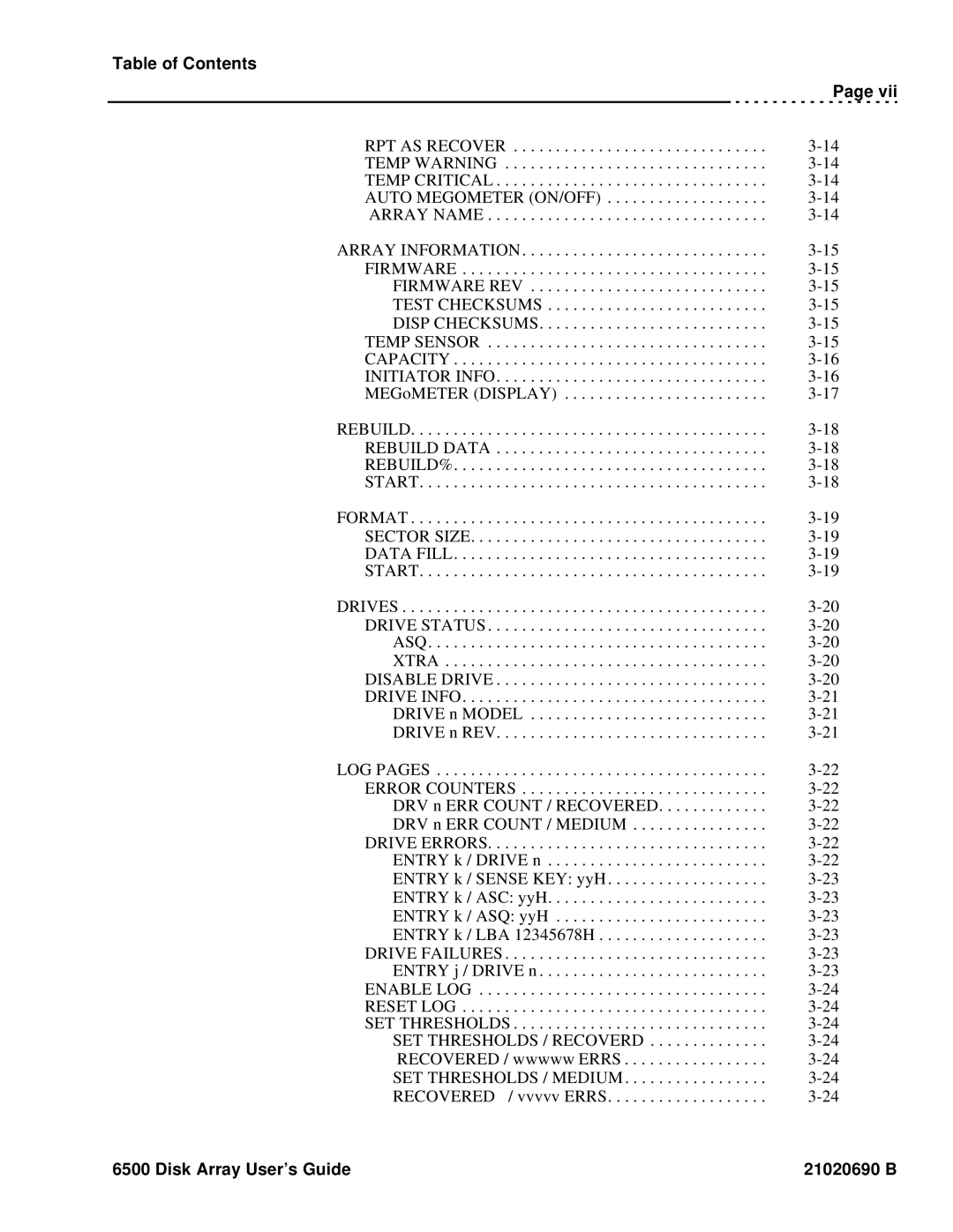 Ciprico 6500 manual LOG Pages Error Counters 