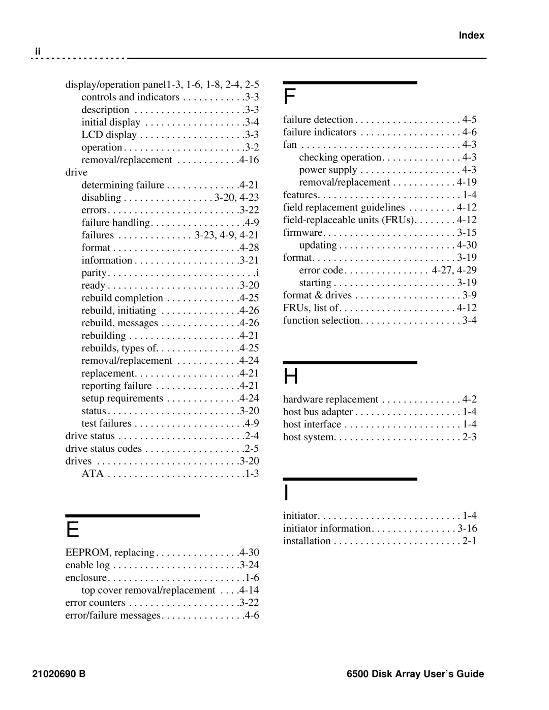 Ciprico 6500 manual Index 