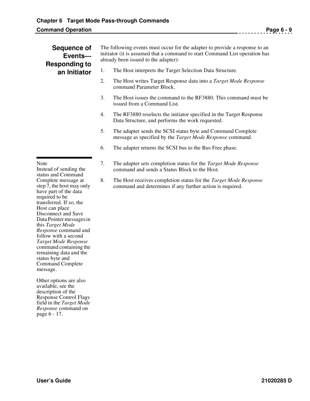 Ciprico Rimfire 3880 manual Sequence of Events Responding to an Initiator 