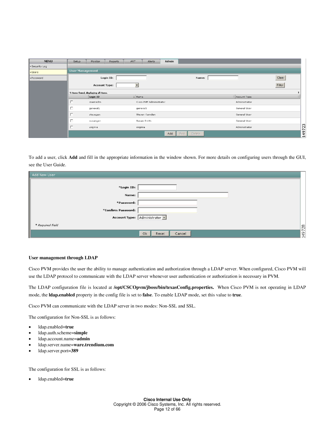 Cisco Systems 1 manual User management through Ldap 