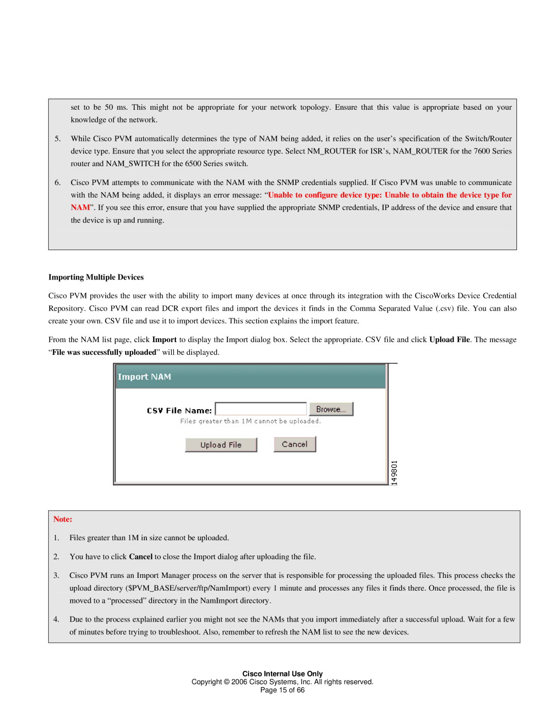 Cisco Systems 1 manual Importing Multiple Devices 