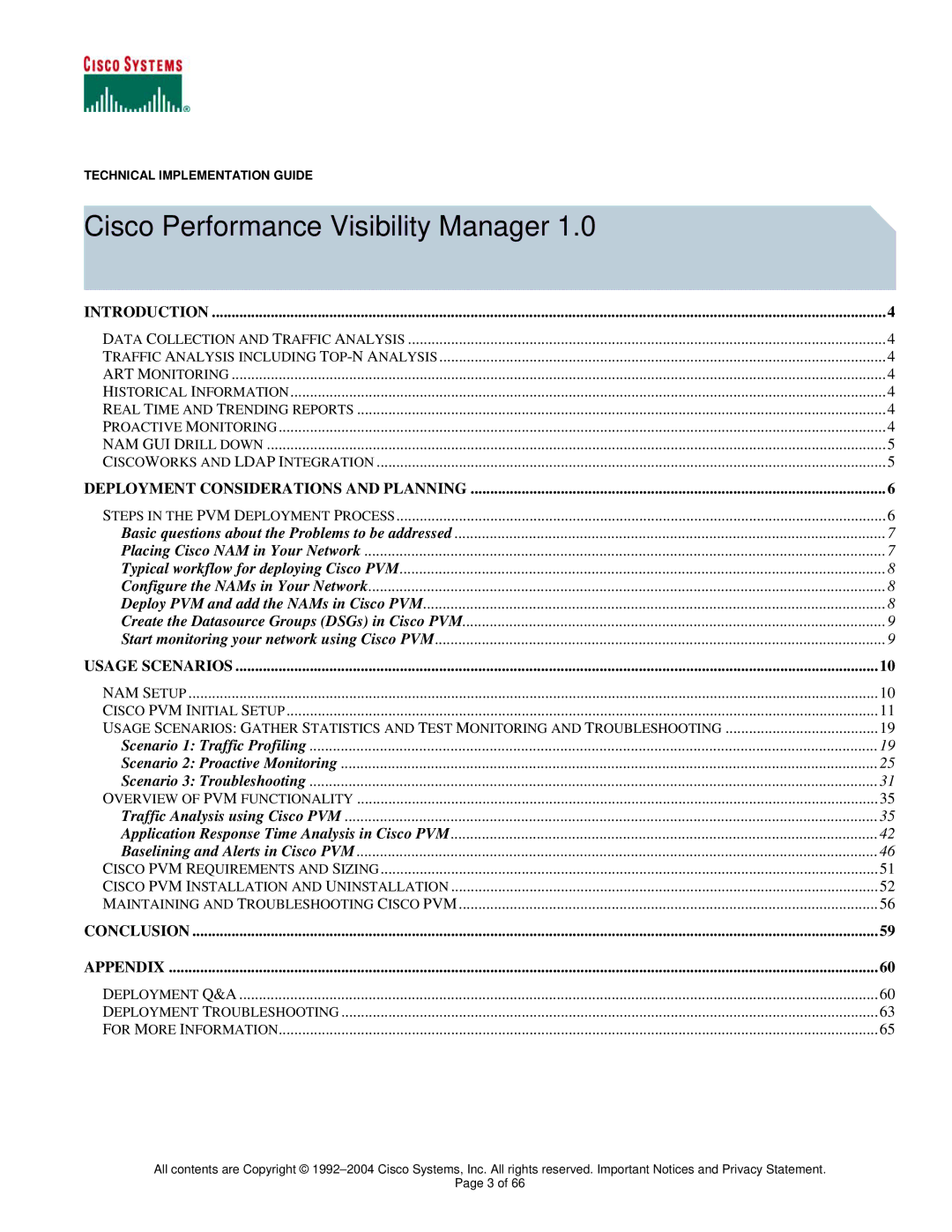 Cisco Systems 1 manual Cisco Performance Visibility Manager 