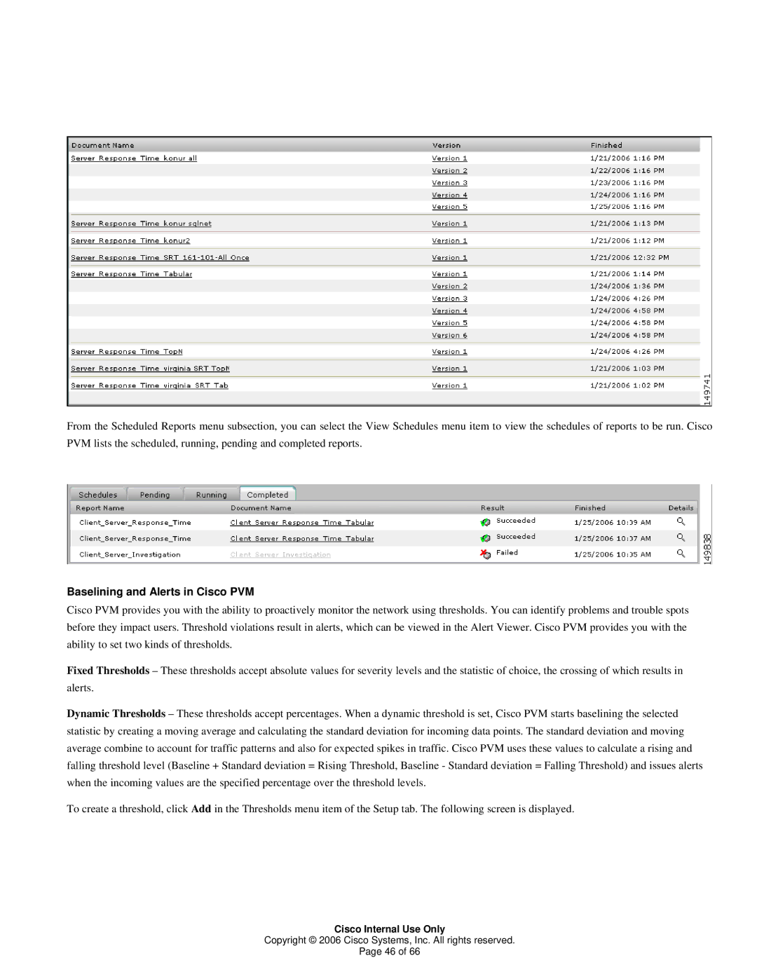 Cisco Systems 1 manual Baselining and Alerts in Cisco PVM 