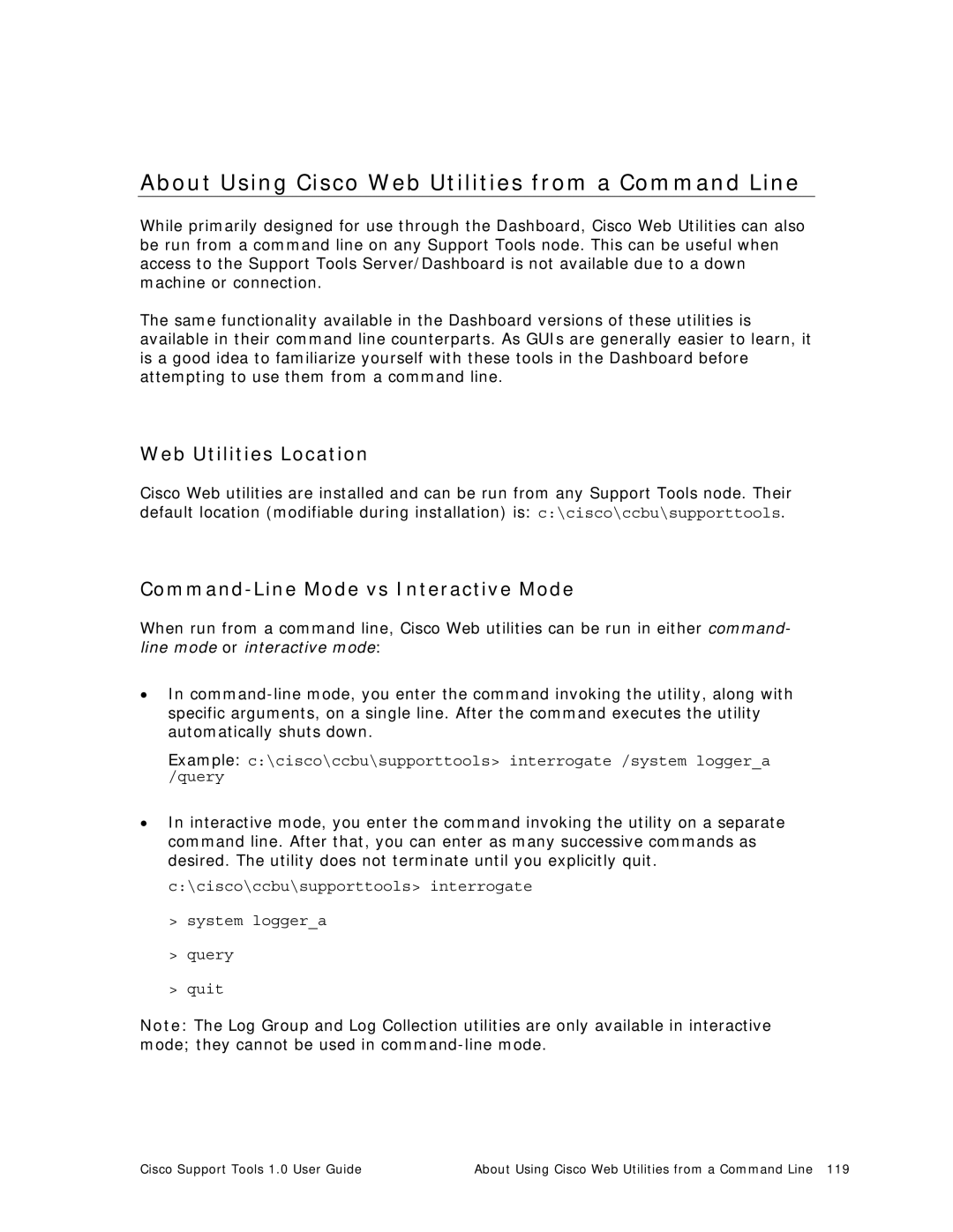 Cisco Systems 1.0 (1) manual About Using Cisco Web Utilities from a Command Line, Web Utilities Location 