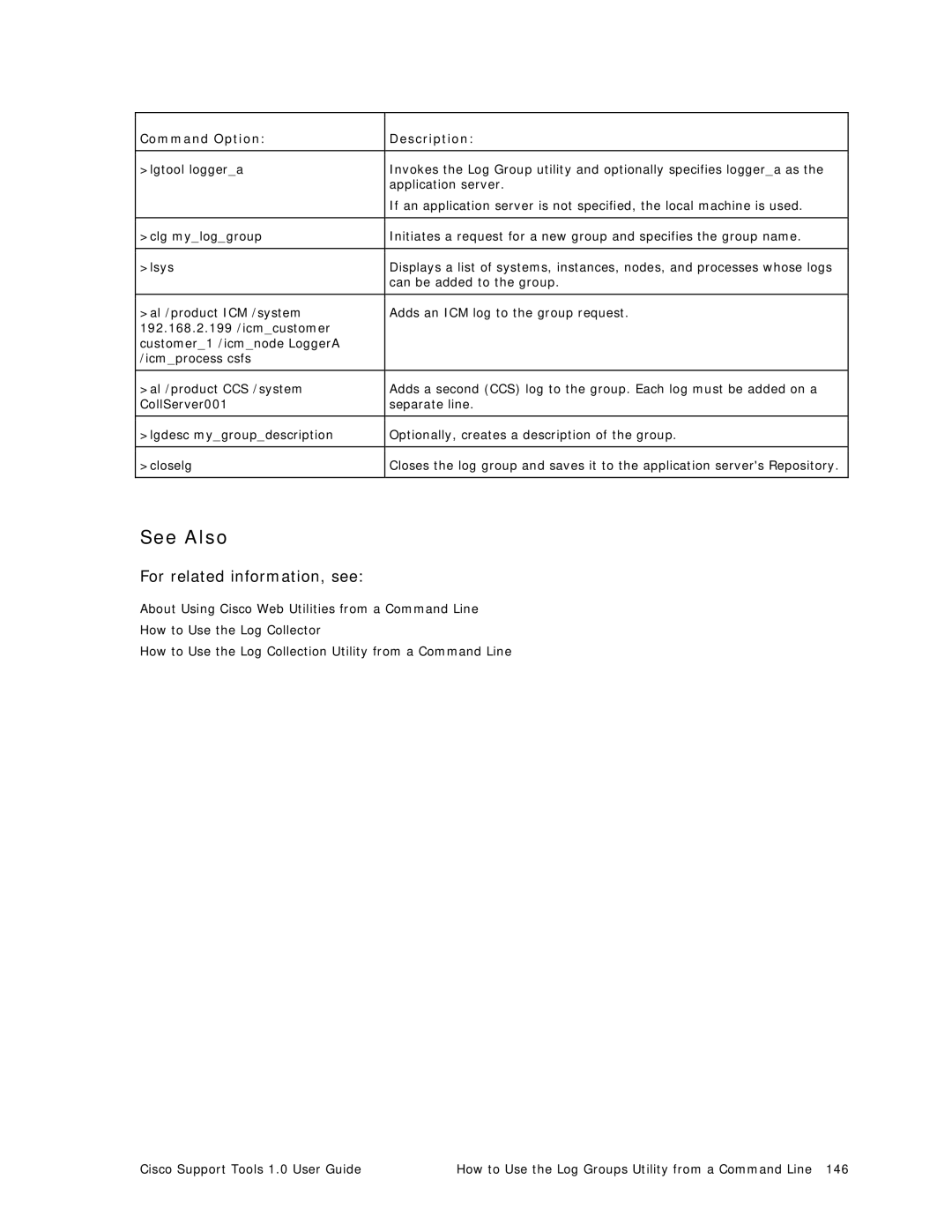 Cisco Systems 1.0 (1) manual Lgtool loggera 