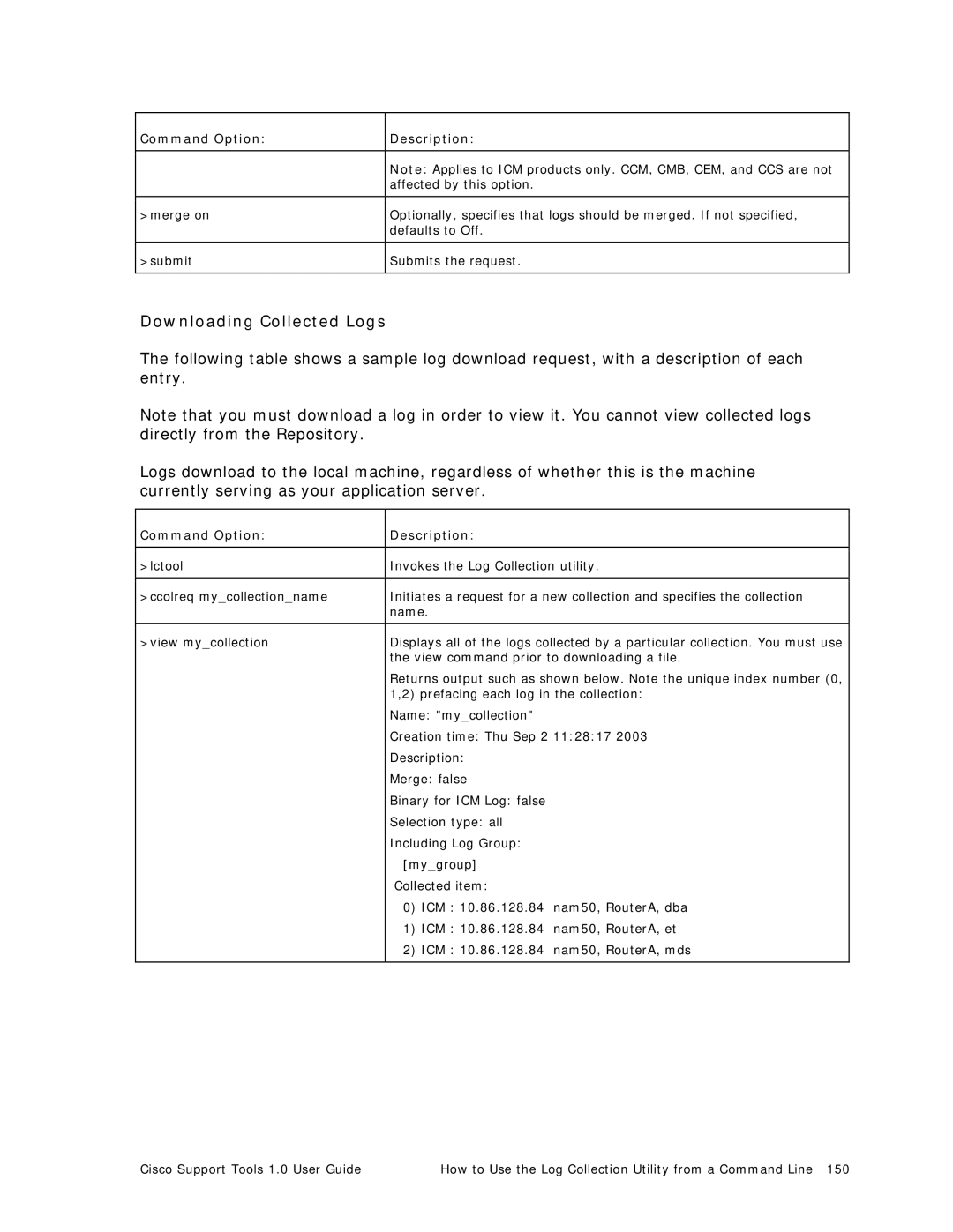 Cisco Systems 1.0 (1) manual Downloading Collected Logs 