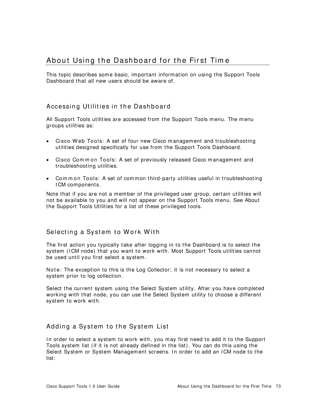 Cisco Systems 1.0 (1) manual About Using the Dashboard for the First Time, Accessing Utilities in the Dashboard 