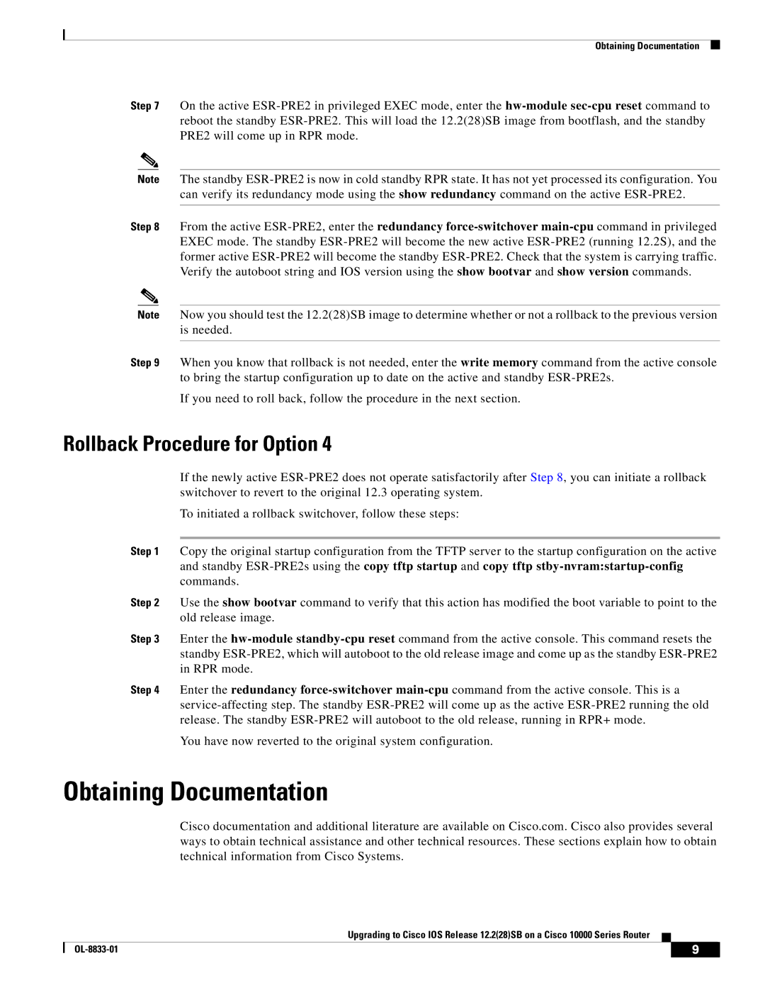 Cisco Systems 10000 Series installation instructions Obtaining Documentation 