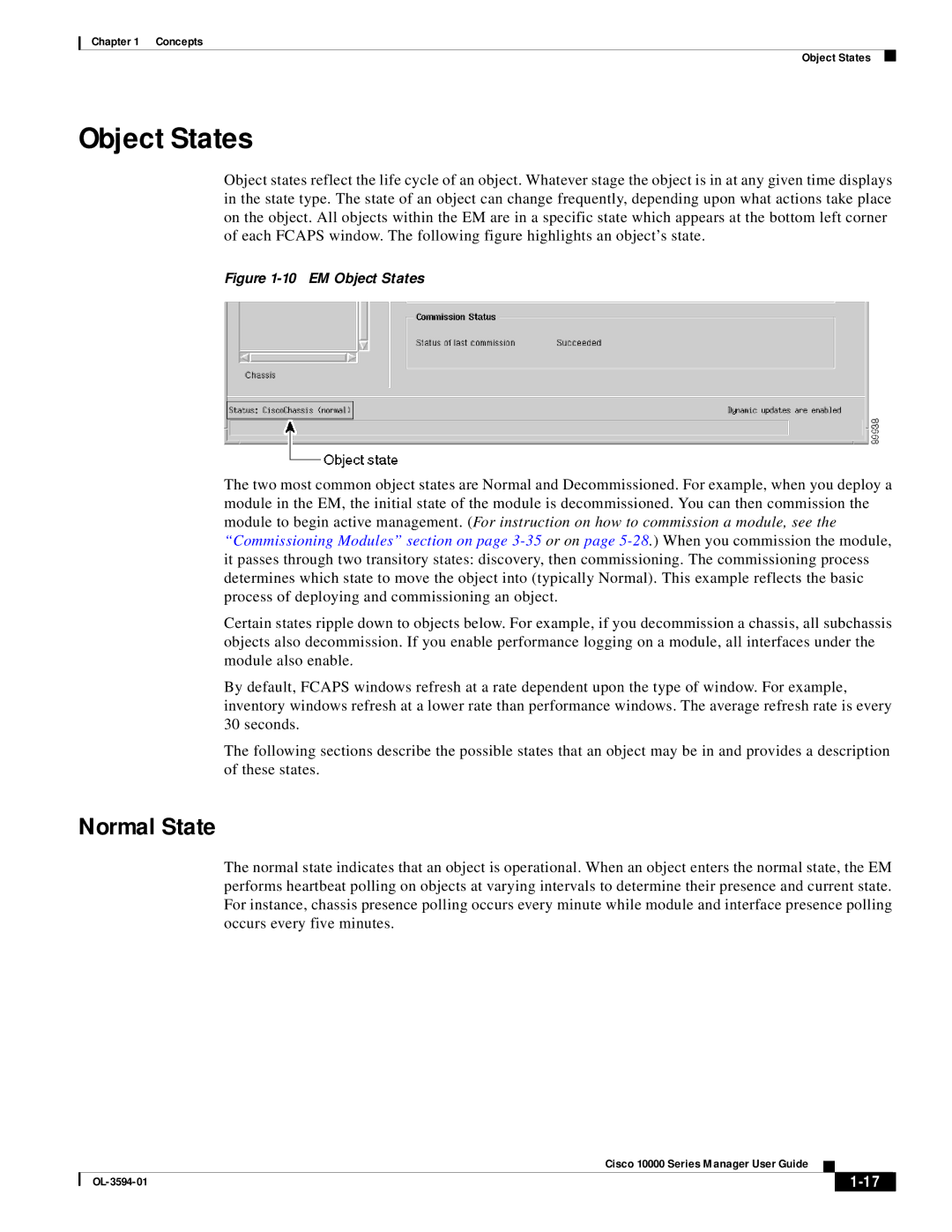 Cisco Systems 10000 manual Object States, Normal State 