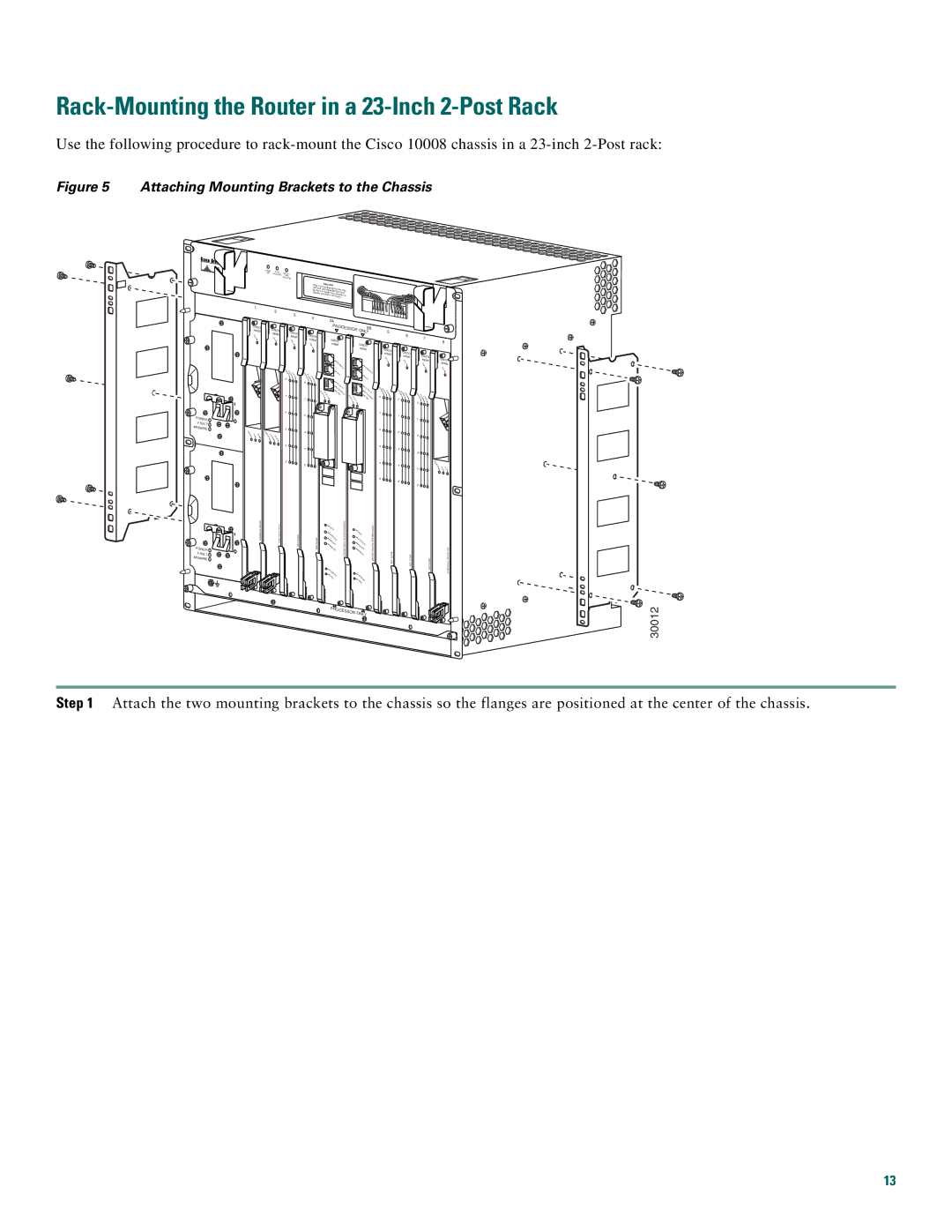 Cisco Systems 10008 quick start Rack-Mounting the Router in a 23-Inch 2-Post Rack, Aution 