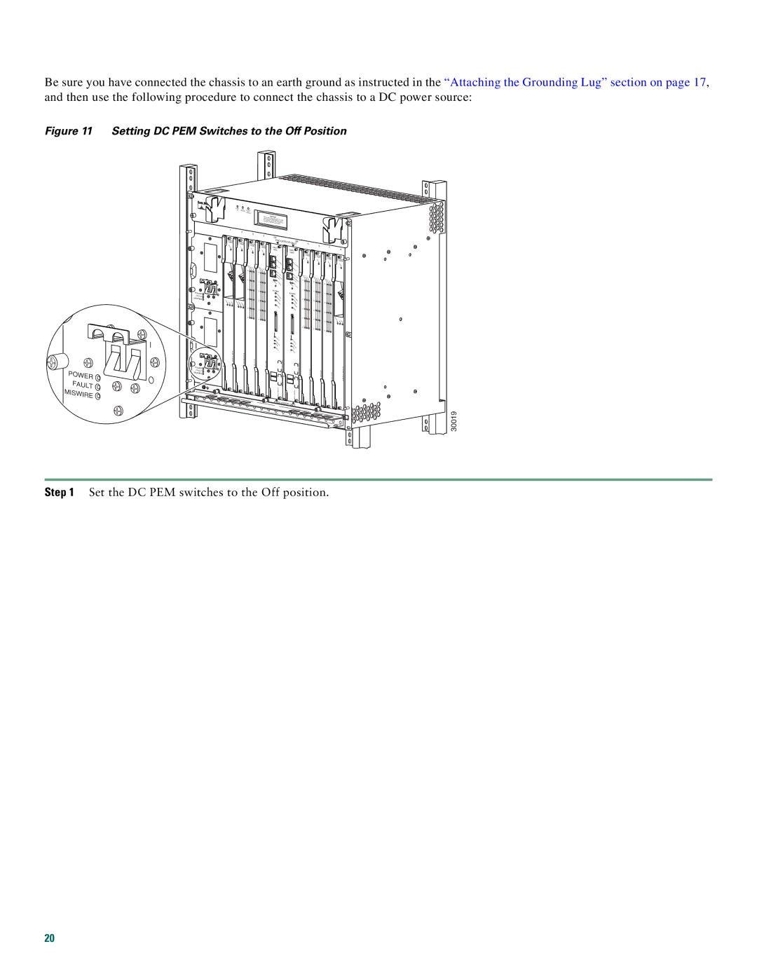 Cisco Systems 10008 quick start Set the DC PEM switches to the Off position 