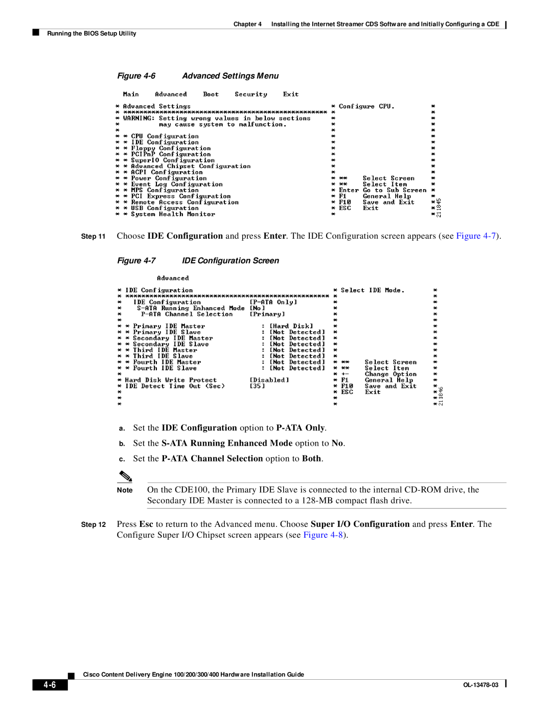 Cisco Systems 100/200/300/400 specifications Advanced Settings Menu 