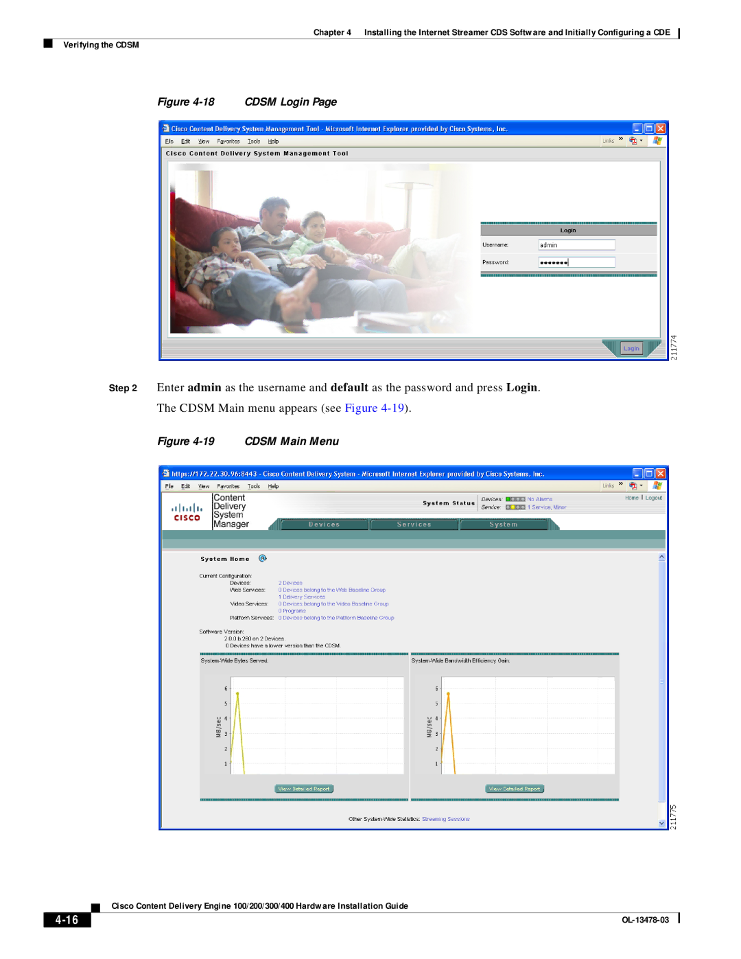 Cisco Systems 100/200/300/400 specifications Cdsm Login 