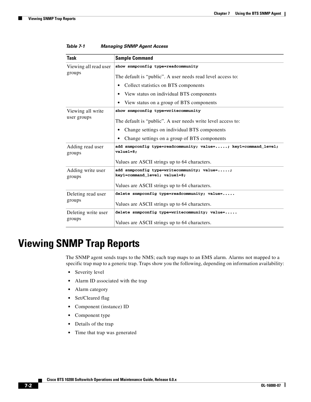 Cisco Systems 10200 manual Viewing Snmp Trap Reports 