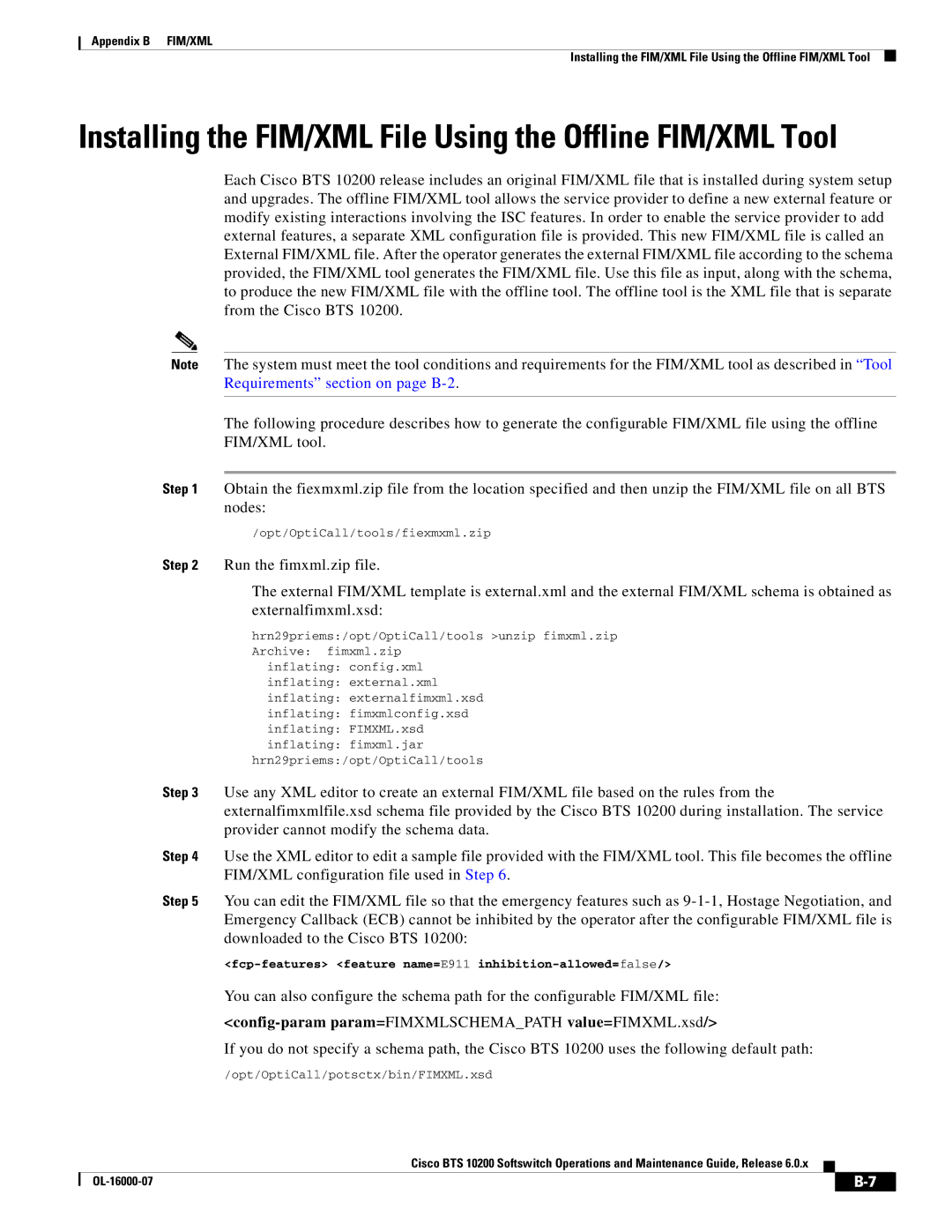 Cisco Systems 10200 manual Installing the FIM/XML File Using the Offline FIM/XML Tool 