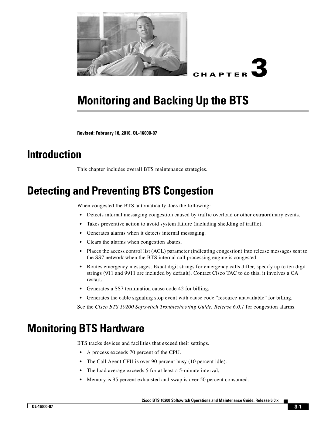 Cisco Systems 10200 manual Detecting and Preventing BTS Congestion, Monitoring BTS Hardware 