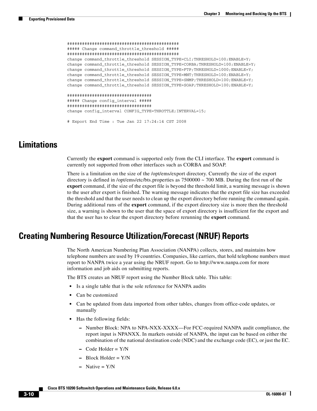 Cisco Systems 10200 manual Limitations 