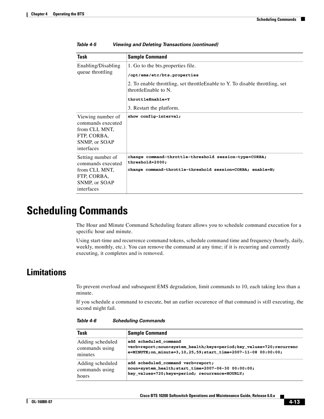 Cisco Systems 10200 manual Scheduling Commands, FTP, Corba 