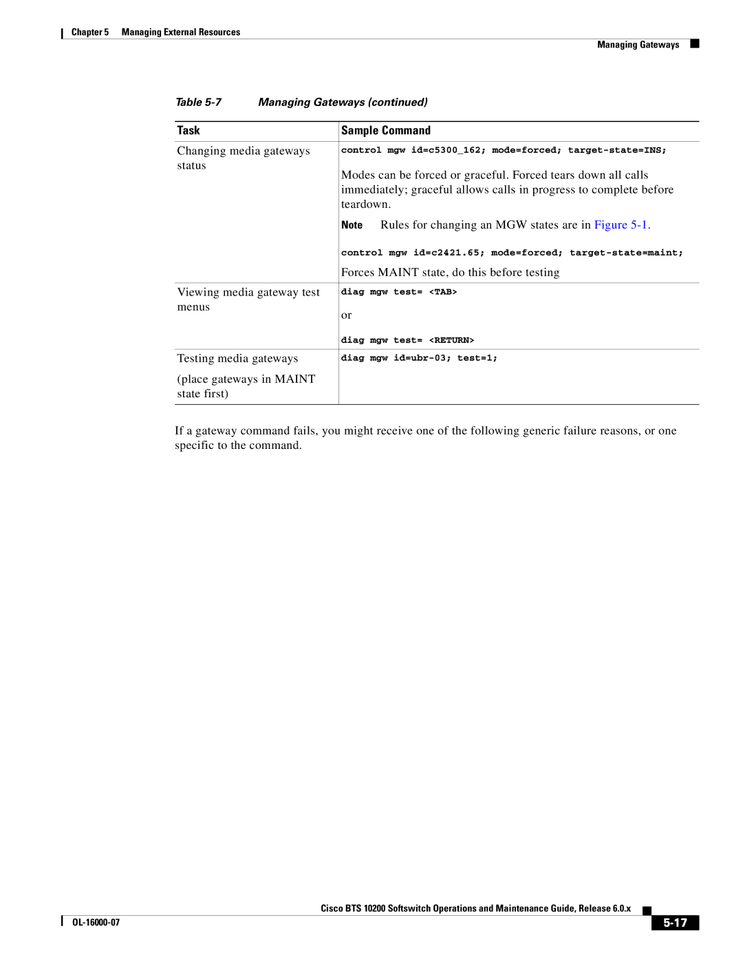 Cisco Systems 10200 manual Changing media gateways, Viewing media gateway test, Menus, Testing media gateways 