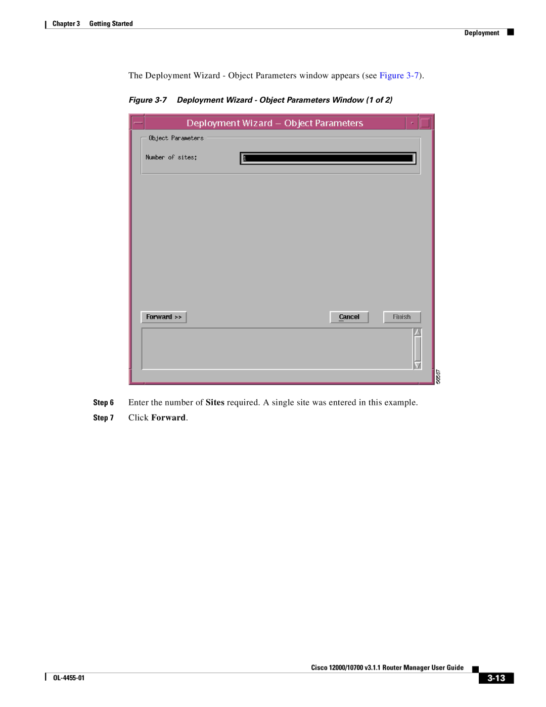 Cisco Systems 12000, 10720 manual Deployment Wizard Object Parameters Window 1 