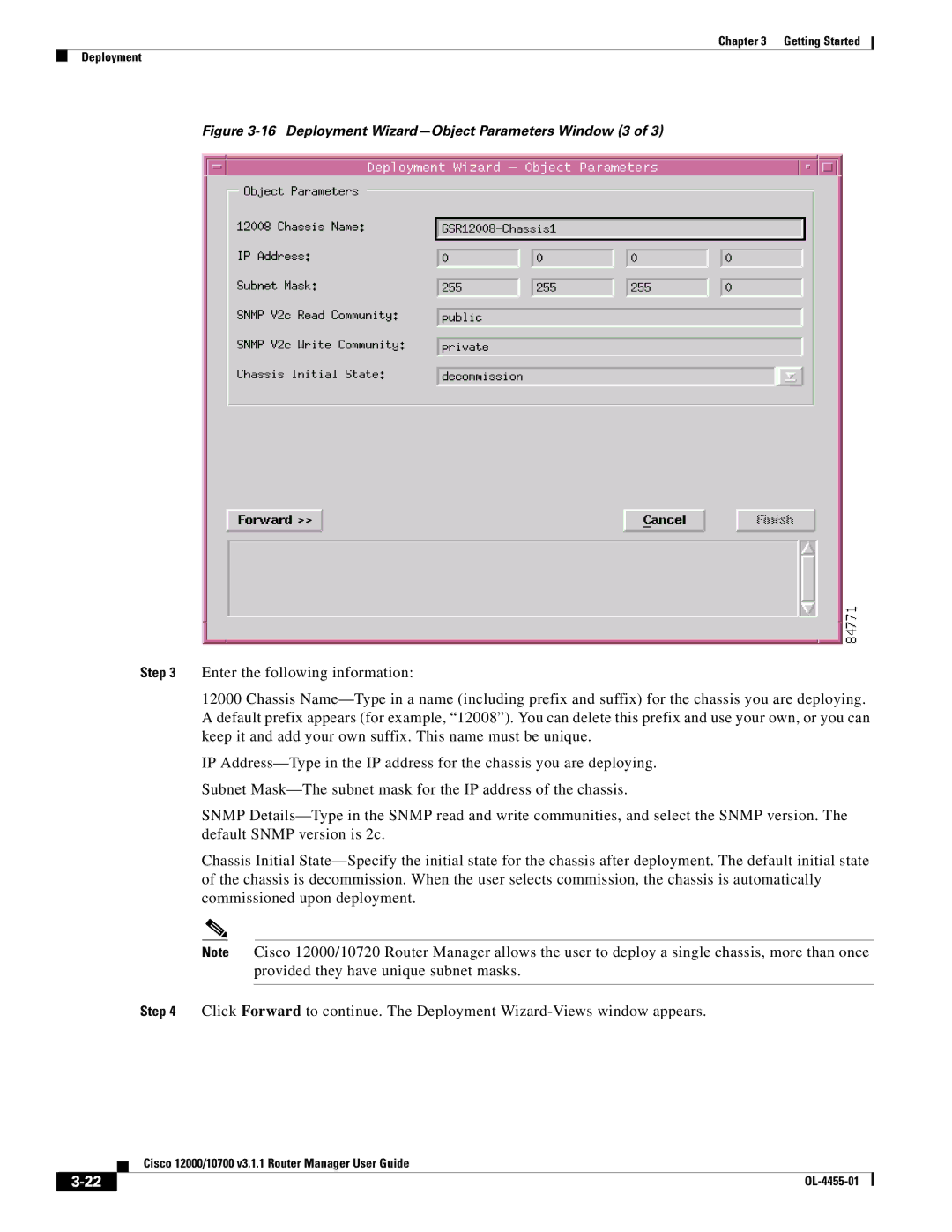 Cisco Systems 10720, 12000 manual Deployment Wizard-Object Parameters Window 3 