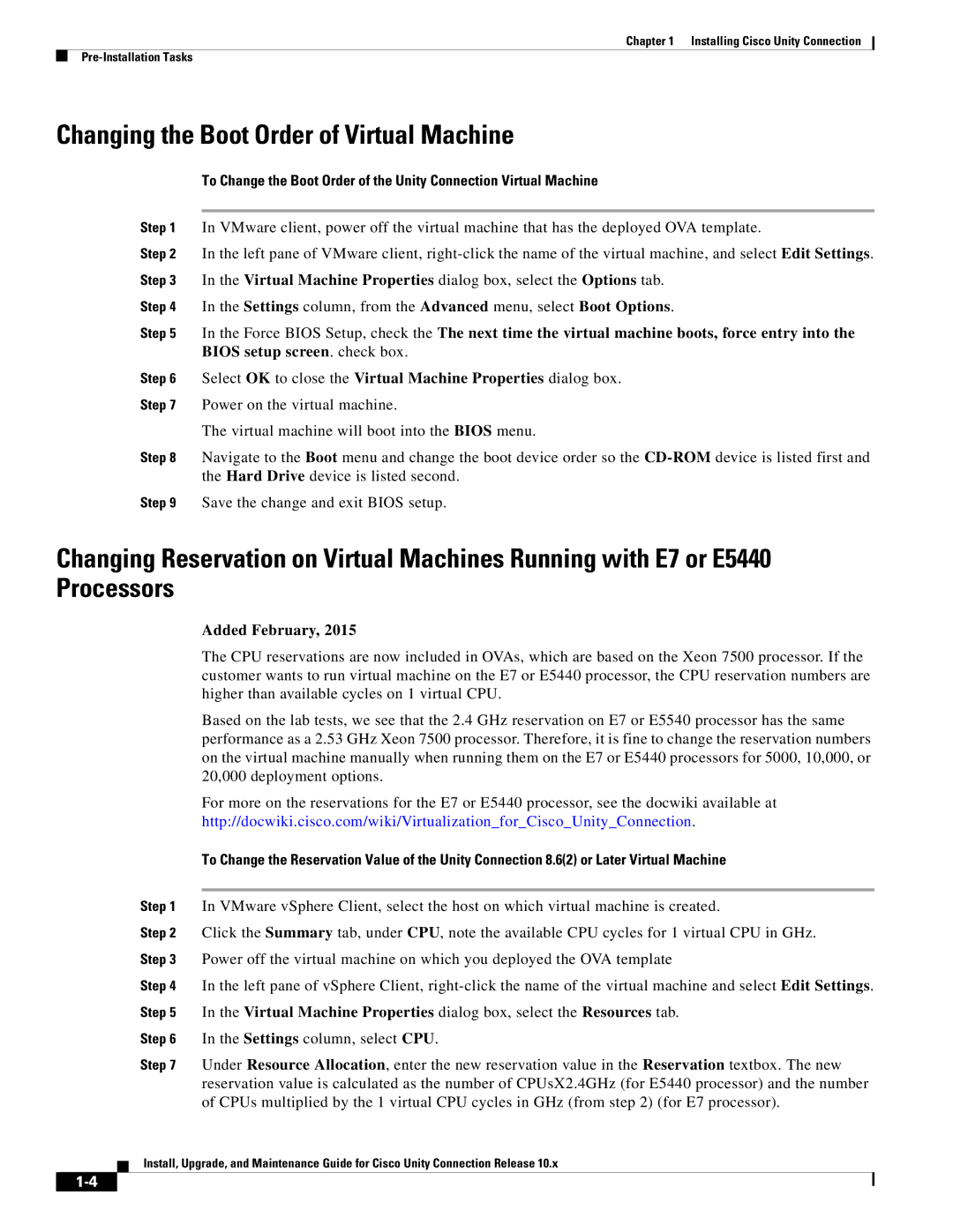 Cisco Systems 10.x manual Changing the Boot Order of Virtual Machine, Added February 