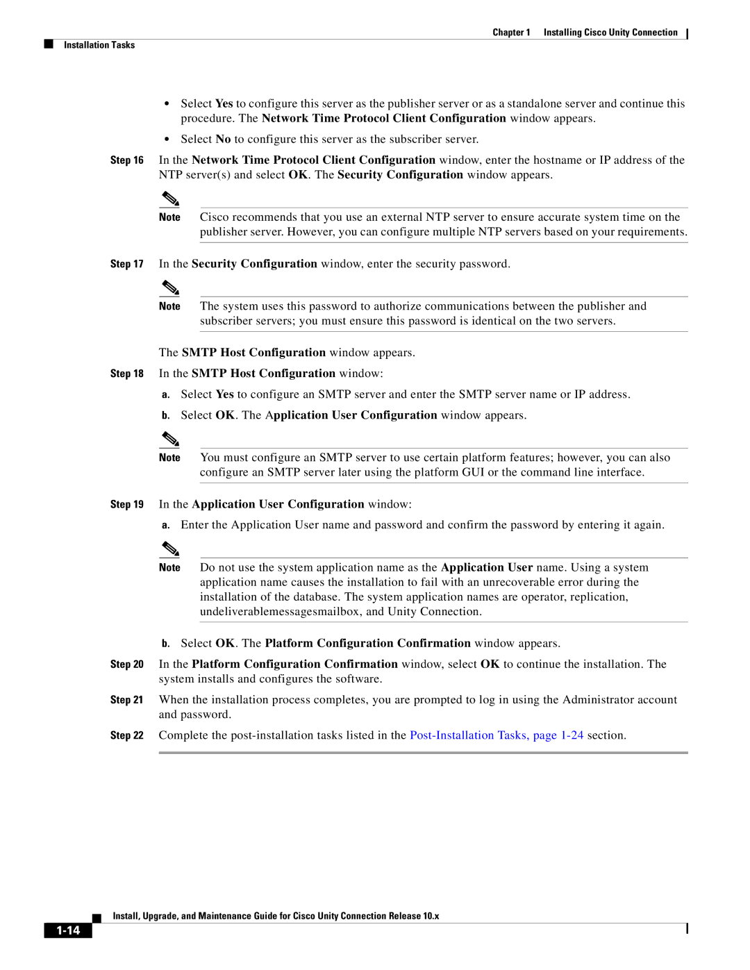 Cisco Systems 10.x Smtp Host Configuration window appears, Select OK. The Application User Configuration window appears 