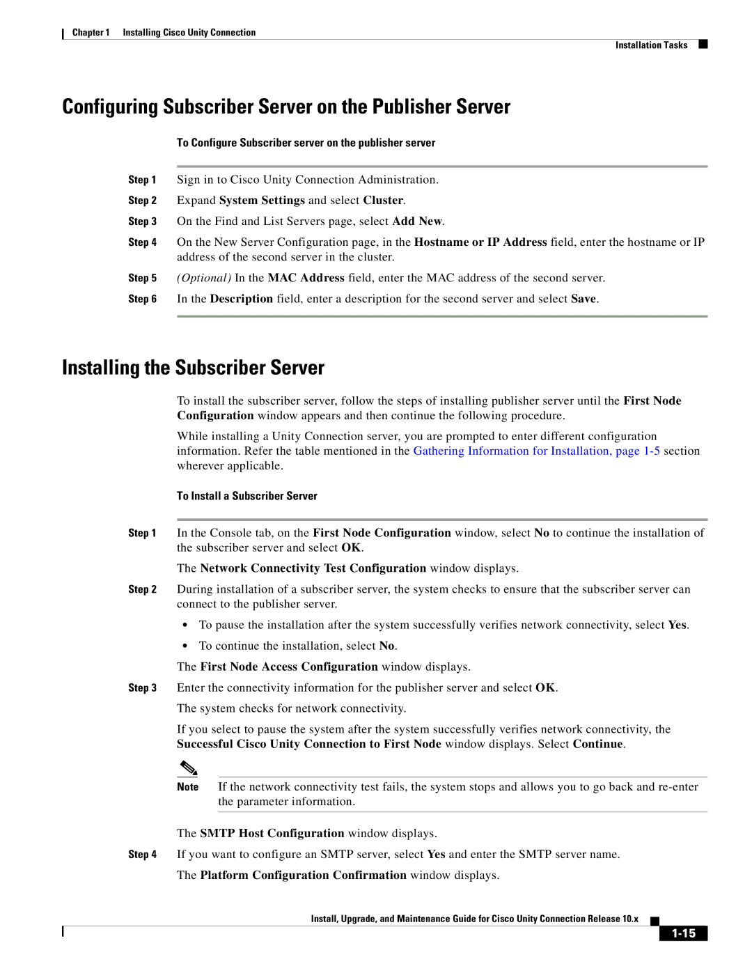 Cisco Systems 10.x manual Configuring Subscriber Server on the Publisher Server, Installing the Subscriber Server 