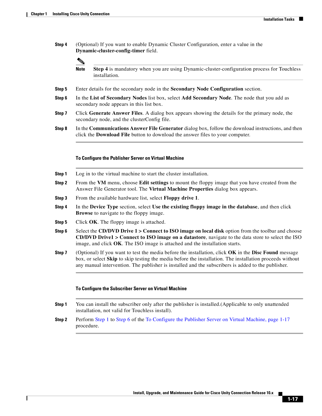 Cisco Systems 10.x manual To Configure the Publisher Server on Virtual Machine 