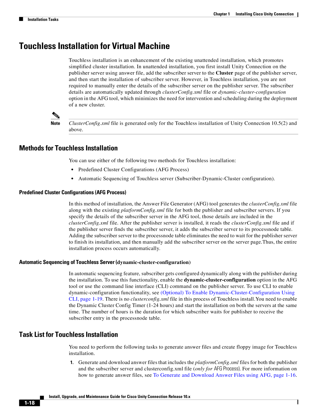 Cisco Systems 10.x manual Touchless Installation for Virtual Machine, Methods for Touchless Installation 