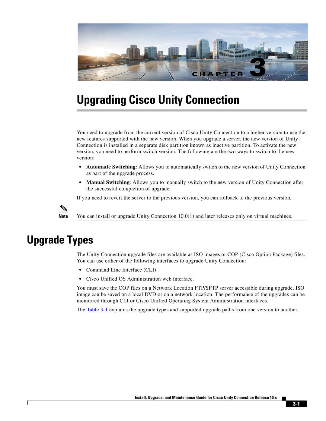 Cisco Systems 10.x manual Upgrading Cisco Unity Connection, Upgrade Types 