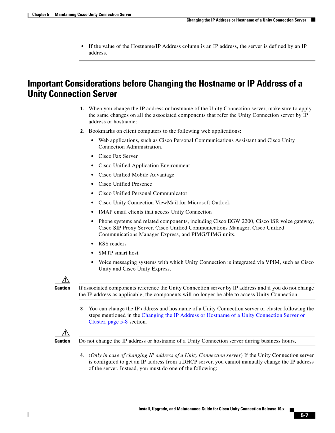 Cisco Systems 10.x manual Maintaining Cisco Unity Connection Server 