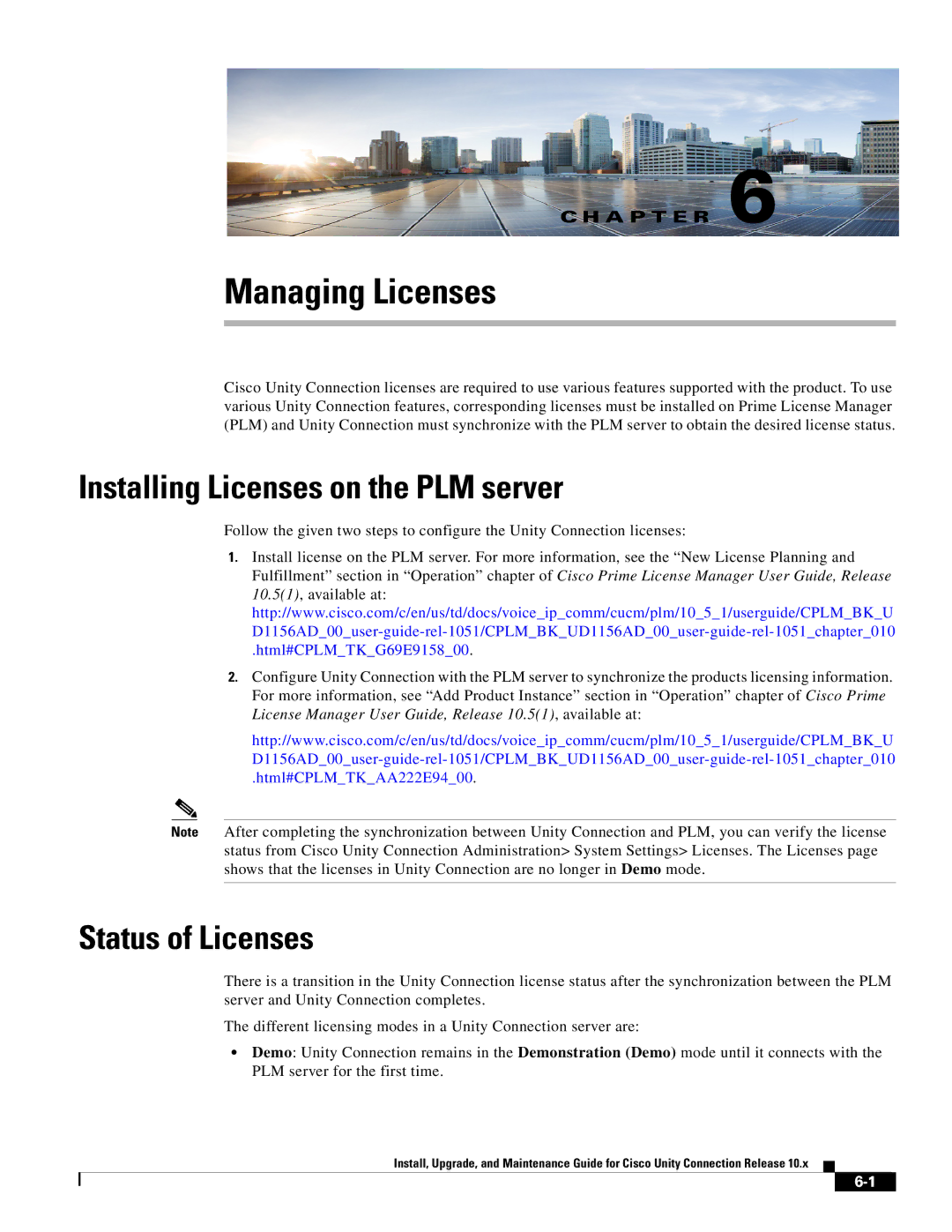 Cisco Systems 10.x Installing Licenses on the PLM server, Status of Licenses, Html#CPLMTKG69E915800, Html#CPLMTKAA222E9400 