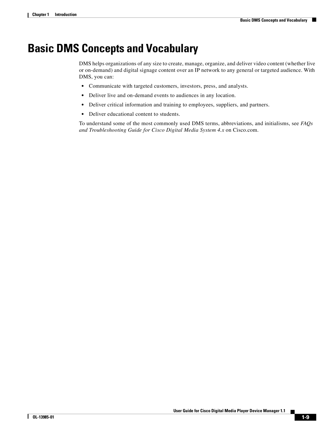 Cisco Systems 1.1 manual Basic DMS Concepts and Vocabulary 