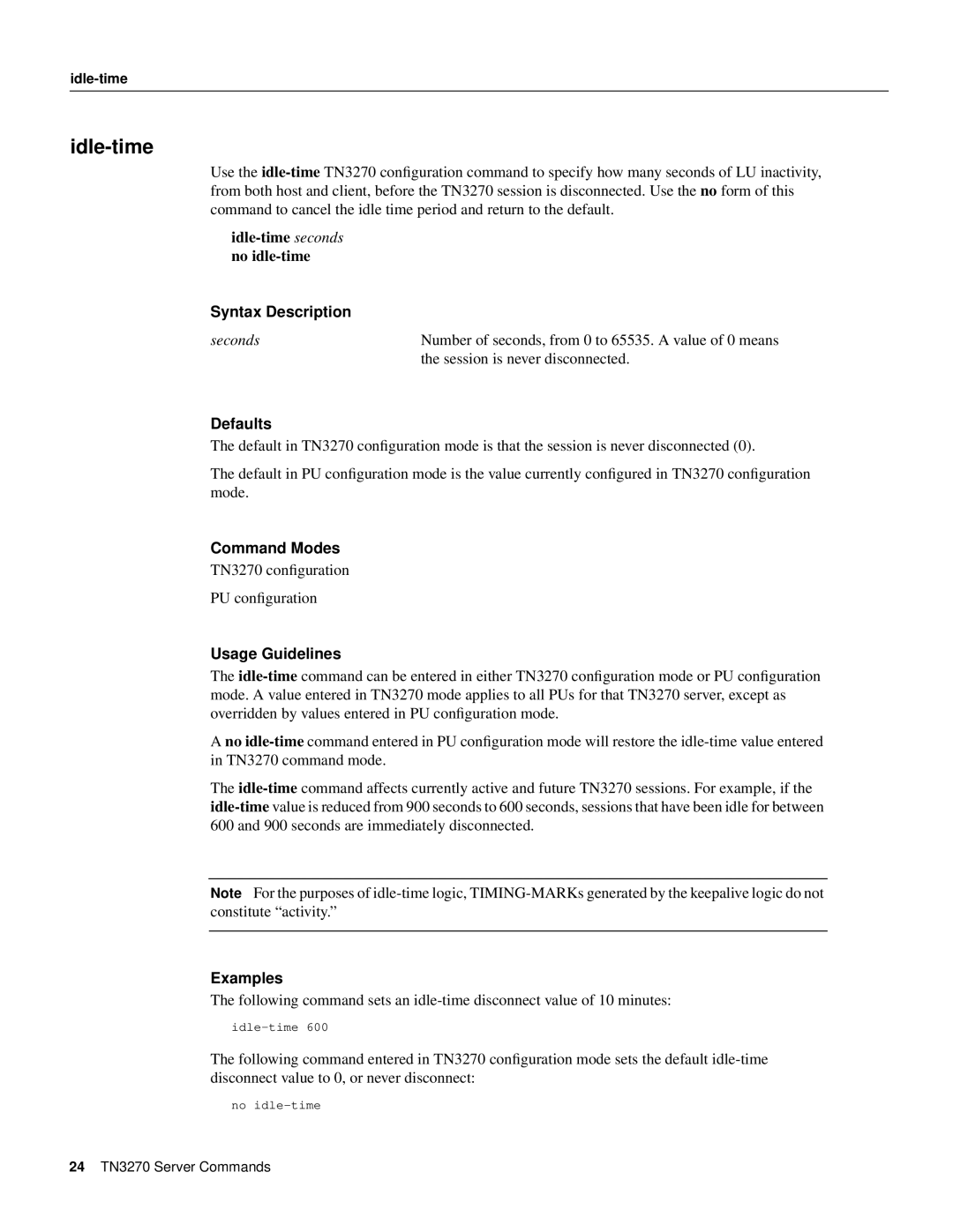 Cisco Systems 11.0 BT manual Idle-time 