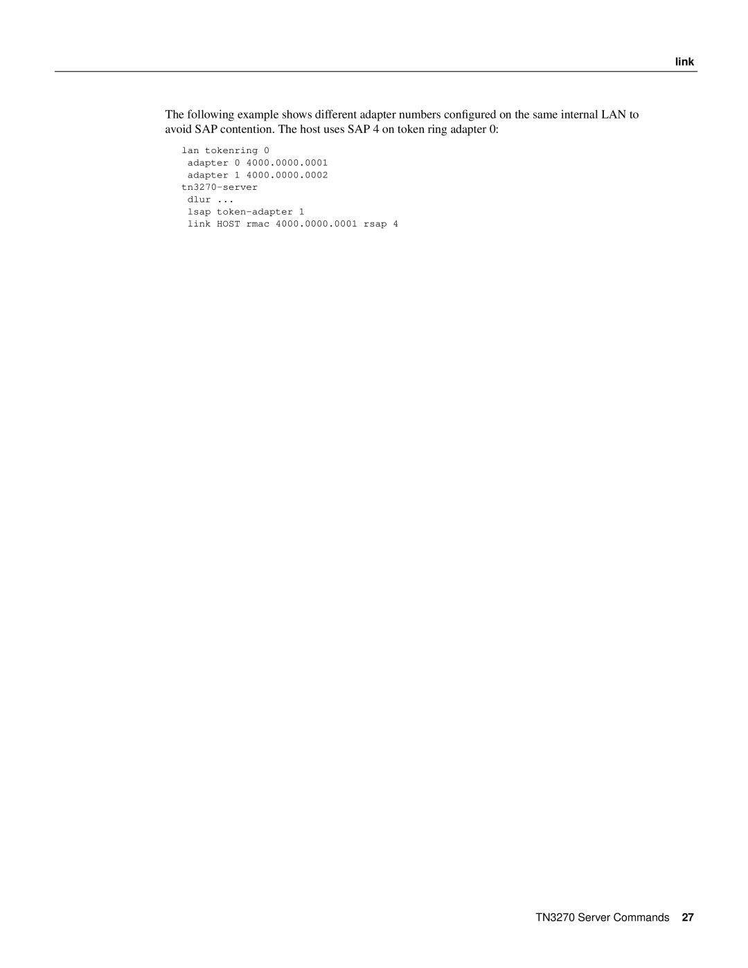 Cisco Systems 11.0 BT manual Lsap token-adapter Link Host rmac 4000.0000.0001 rsap 