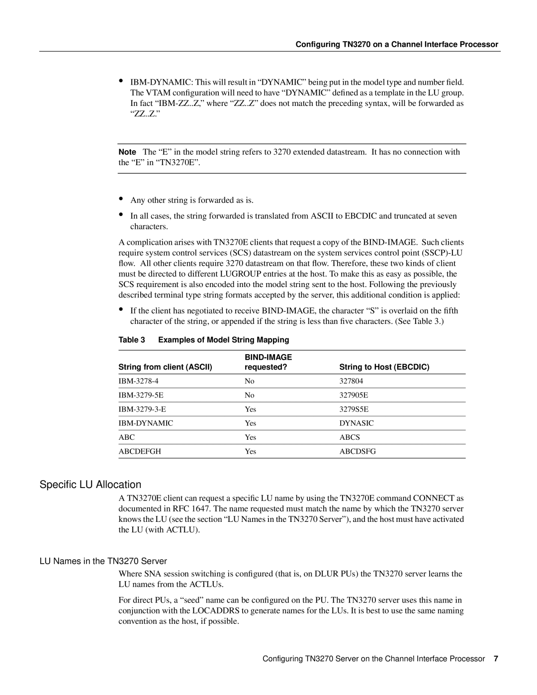 Cisco Systems 11.0 BT manual Speciﬁc LU Allocation, Examples of Model String Mapping 